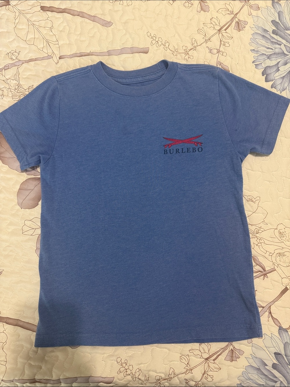 BURLEBO Blue Tee with Red Accent Logo